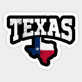 Texas - Texas State Map Flag Distressed Sticker